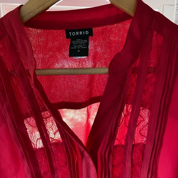 Torrid Long Sleeve Red Blouse Size L - Picture 4 of 8